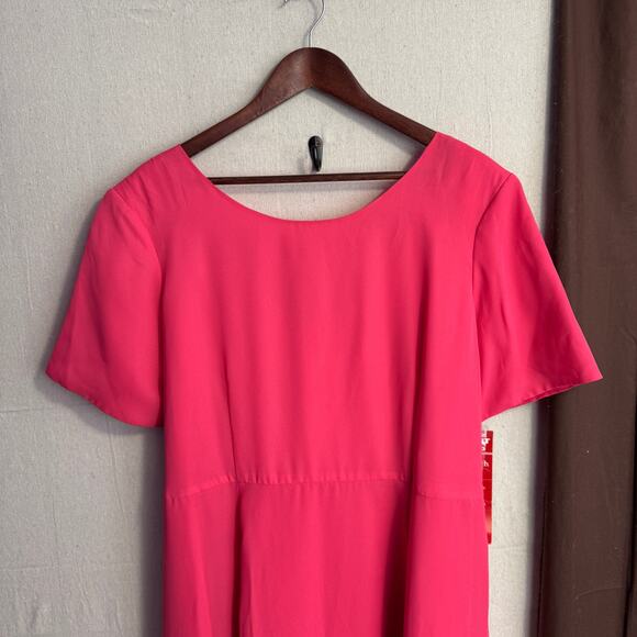 Stephanie Andrews Formal Dress Size 20W Pink Button Detail Tie Back NWT Plus - Picture 2 of 14